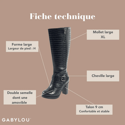 Bottes XL pour mollets larges - Modele Kamilla