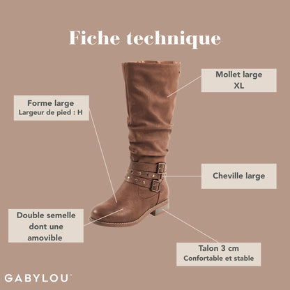 Botas XL para pantorrillas anchas - modelo Isabelle