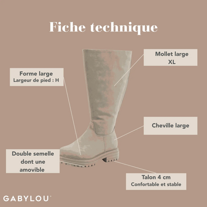 Bottes XL pour mollets larges - Modele Emilie