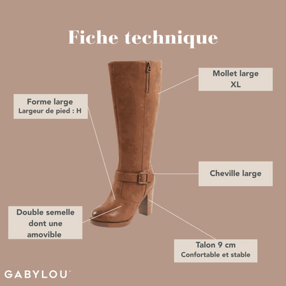 Bottes XL pour mollets larges - Modele Kamilla